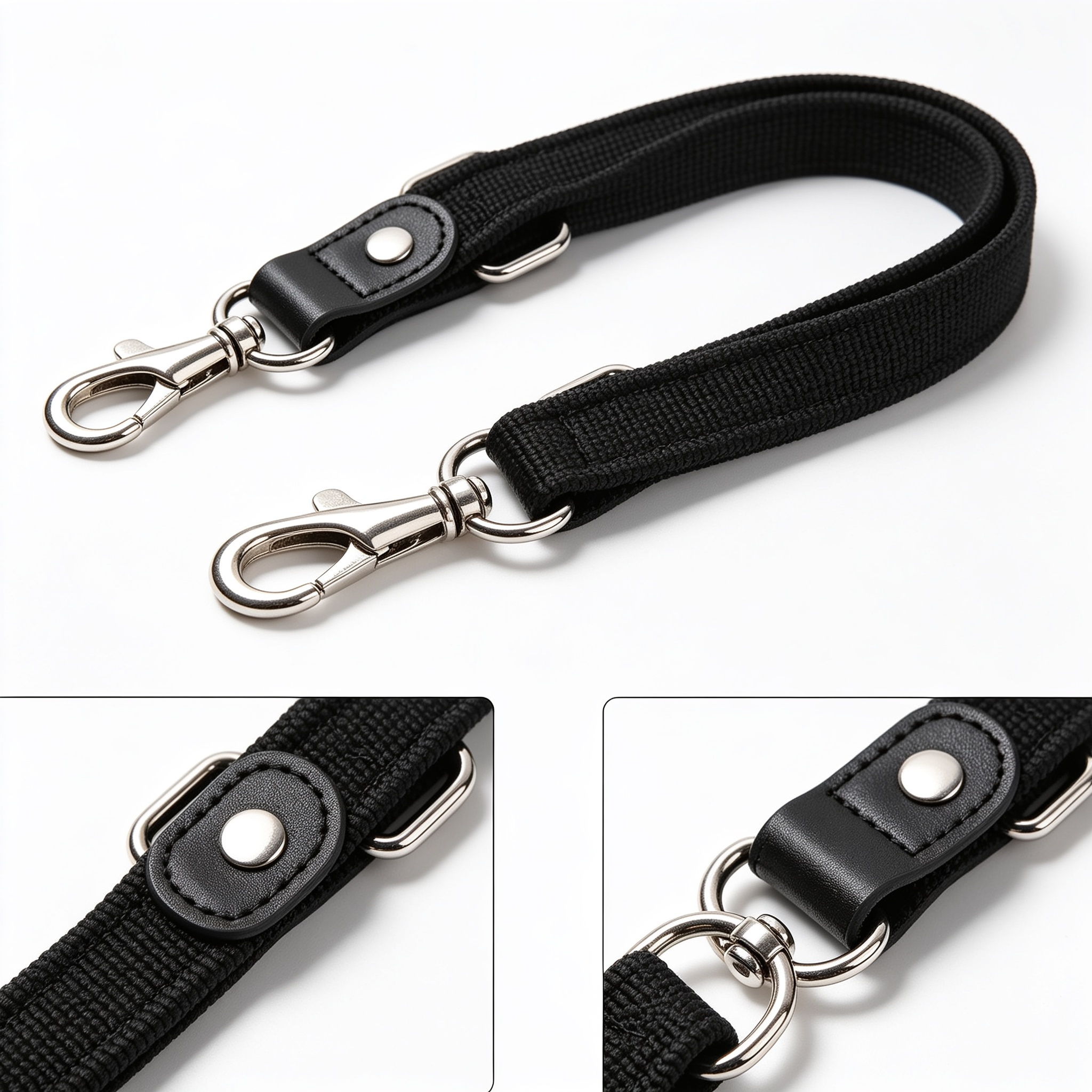 furbuddyqq.us MayPaw 4/6 /8/10 FT Dog Leash, Classic Solid Colors, Strong Nylon Rope Dog Leash Reinforced with Leather Tailor Connection Heavy Duty Silver Clasp (Black, 6ft*1/2")