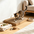 furbuddyqq.us Triangle Corrugated Cat Scratcher House, Stable Slope Cat Scratching Pad with Cat Toy Ropes, Eco-Friendly Cardboard Cat Scratch Lounge for Indoor Kittens & Adult Cats
